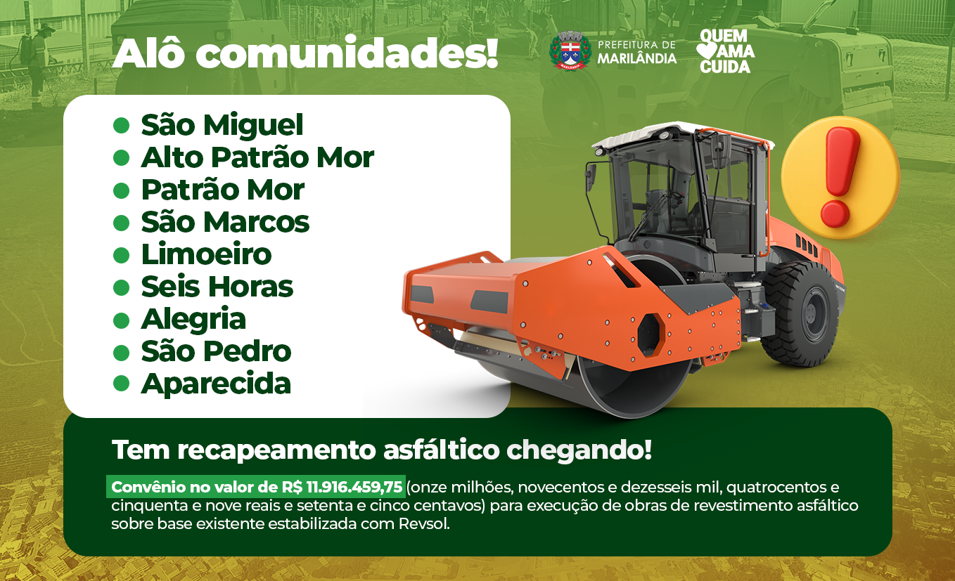 Imagem da notícia: Obras de Aslfaltamento em Marilândia.