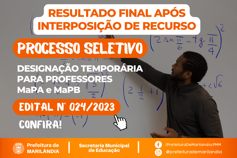 RESULTADO FINAL DO PROCESSO SELETIVO EDITAL Nº 024/2023